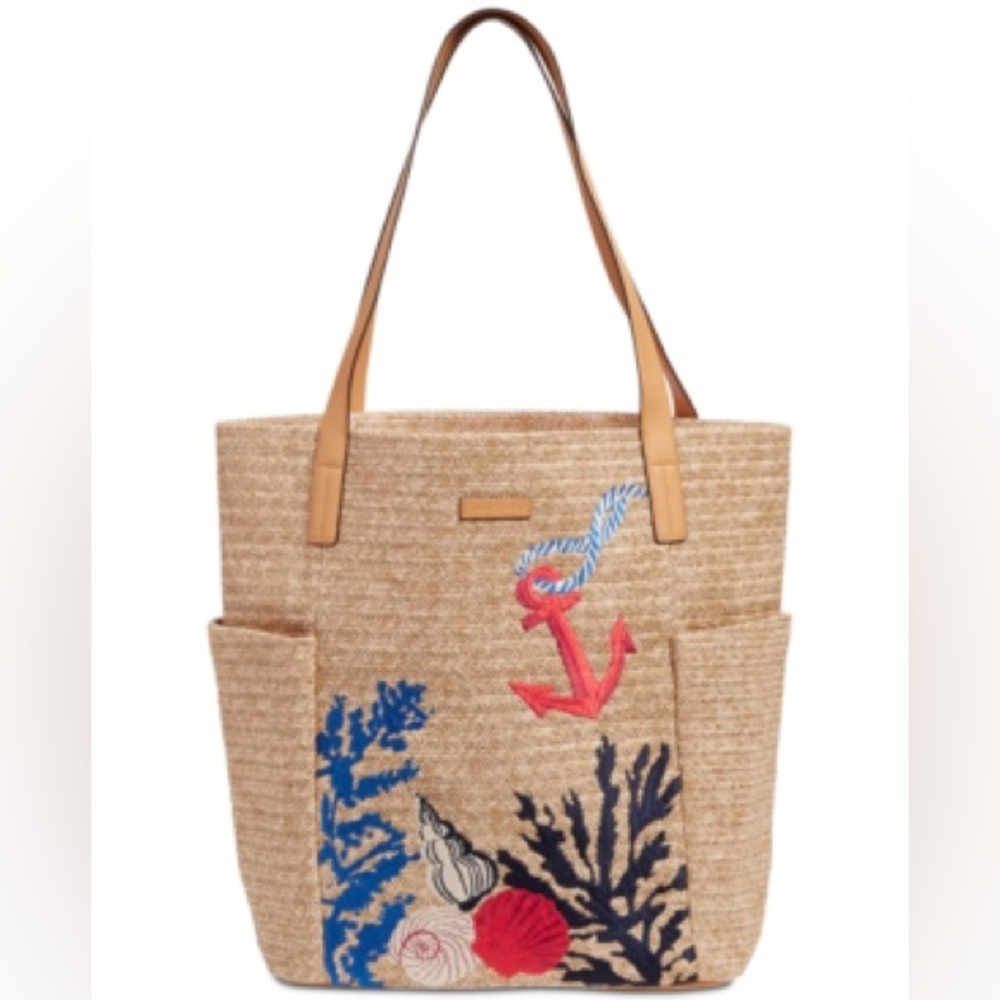 Vera Bradley North South Straw Beach Bag